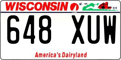WI license plate 648XUW