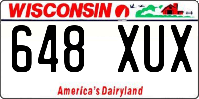 WI license plate 648XUX