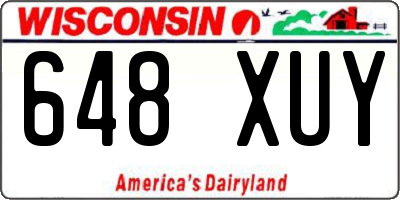WI license plate 648XUY