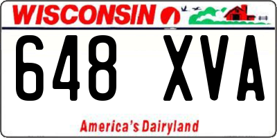 WI license plate 648XVA
