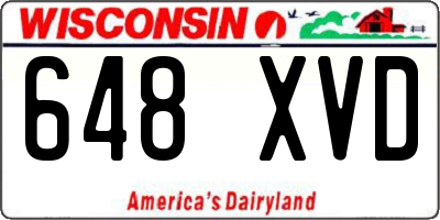 WI license plate 648XVD