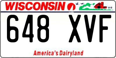 WI license plate 648XVF