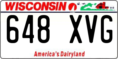 WI license plate 648XVG