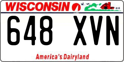 WI license plate 648XVN
