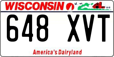 WI license plate 648XVT