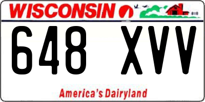 WI license plate 648XVV