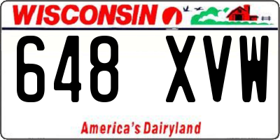 WI license plate 648XVW
