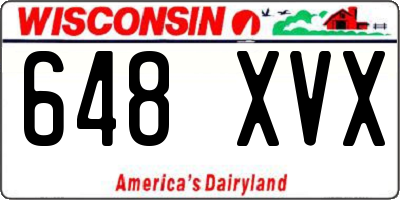 WI license plate 648XVX