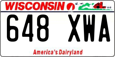 WI license plate 648XWA