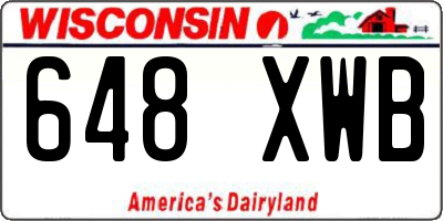 WI license plate 648XWB