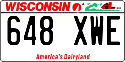 WI license plate 648XWE