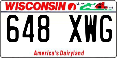 WI license plate 648XWG
