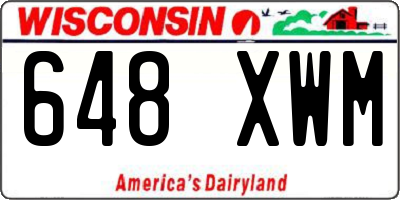 WI license plate 648XWM