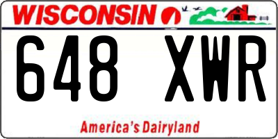 WI license plate 648XWR