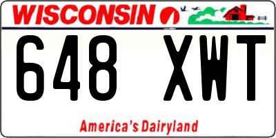 WI license plate 648XWT