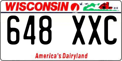 WI license plate 648XXC
