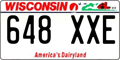 WI license plate 648XXE