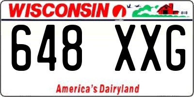 WI license plate 648XXG