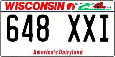 WI license plate 648XXI