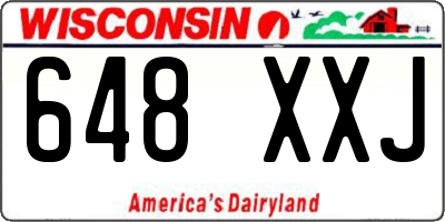 WI license plate 648XXJ