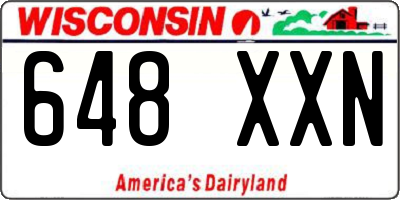 WI license plate 648XXN