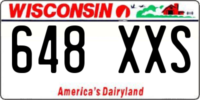 WI license plate 648XXS