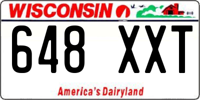 WI license plate 648XXT