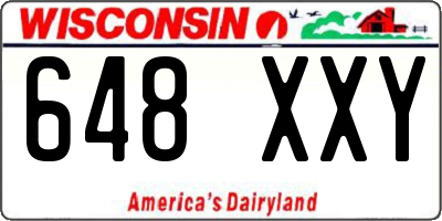 WI license plate 648XXY