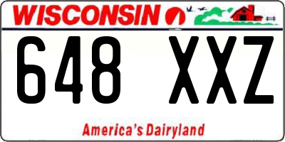 WI license plate 648XXZ