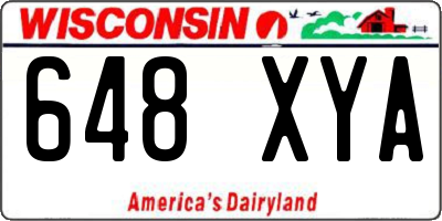 WI license plate 648XYA