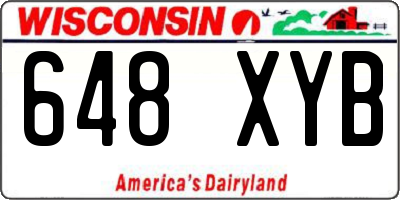 WI license plate 648XYB