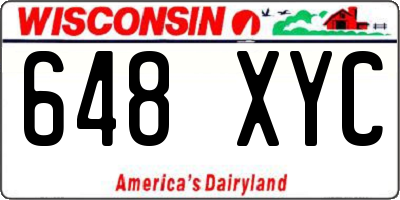 WI license plate 648XYC
