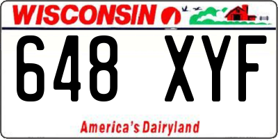WI license plate 648XYF