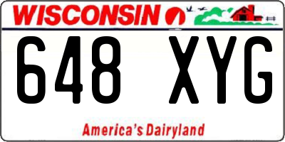 WI license plate 648XYG