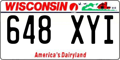 WI license plate 648XYI