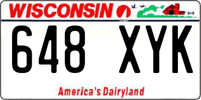 WI license plate 648XYK