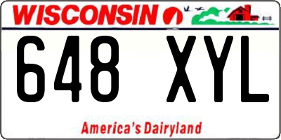 WI license plate 648XYL