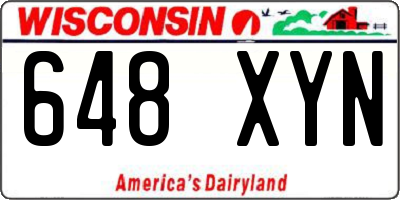 WI license plate 648XYN