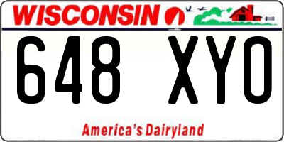 WI license plate 648XYO