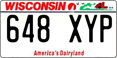 WI license plate 648XYP