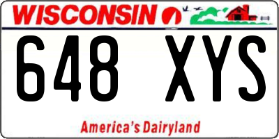 WI license plate 648XYS