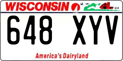WI license plate 648XYV