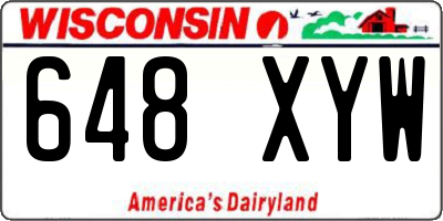 WI license plate 648XYW