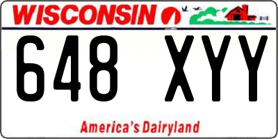 WI license plate 648XYY