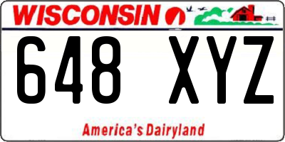 WI license plate 648XYZ