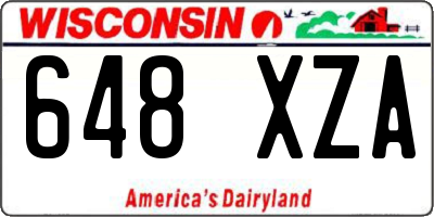 WI license plate 648XZA