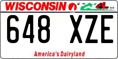 WI license plate 648XZE