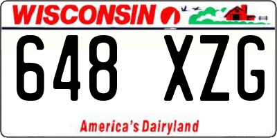 WI license plate 648XZG