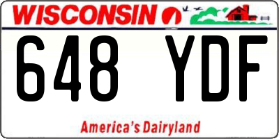 WI license plate 648YDF