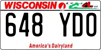 WI license plate 648YDO